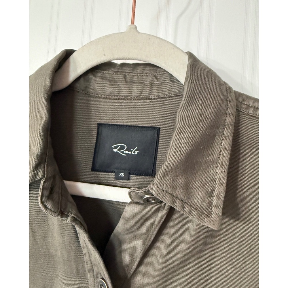 Rails Loren Olive Gold Star Embroidery‎ Utility Shirt Jacket Green XS - Picture 3 of 5